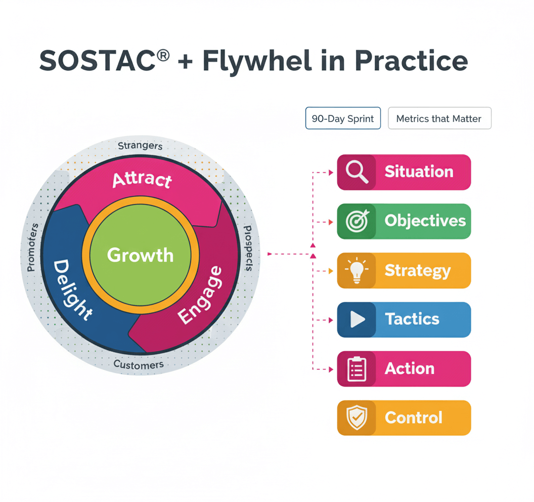 SOSTAC + Flywheel framework for digital marketing growth
